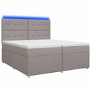 vidaXL Boxspring ágy matraccal Tópszínű 200 x 200 cm Szövet