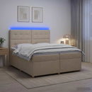 vidaXL Boxspring ágy matraccal Krémszínű 200 x 200 cm Szövet