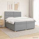 vidaXL Boxspring ágy matraccal Világosszürke 200 x 200 cm Szövet