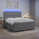 vidaXL Boxspring ágy matraccal Világosszürke 200 x 200 cm Szövet