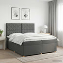 vidaXL Boxspring ágy matraccal Sötétszürke 200 x 200 cm Szövet