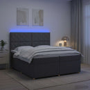 vidaXL Boxspring ágy matraccal Sötétszürke 200 x 200 cm Szövet