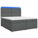 vidaXL Boxspring ágy matraccal Sötétszürke 200 x 200 cm Szövet