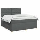 vidaXL Boxspring ágy matraccal Sötétszürke 200 x 200 cm Szövet