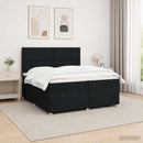 vidaXL Boxspring ágy matraccal fejtámlával Fekete 200 x 200 cm Szövet