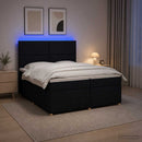 vidaXL Boxspring ágy matraccal fejtámlával Fekete 200 x 200 cm Szövet