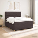 vidaXL Boxspring ágy matraccal Sötét Barna 200 x 200 cm Szövet