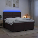 vidaXL Boxspring ágy matraccal Sötét Barna 200 x 200 cm Szövet
