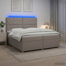 vidaXL Boxspring ágy matraccal Tópszínű 200 x 200 cm Szövet
