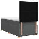 vidaXL LED Boxspring Ágy Mattal Sötétszürke 90 x 190 cm Szövet