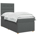 vidaXL LED Boxspring Ágy Mattal Sötétszürke 90 x 190 cm Szövet