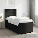 vidaXL LED Boxspring Ágy Mattal fejtámlával Fekete 90 x 200 cm Szövet