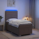 vidaXL LED Boxspring Ágy Mattal Tópszínű 100 x 200 cm Szövet