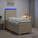 vidaXL LED Boxspring Ágy Mattal Krémszínű 80 x 200 cm Szövet