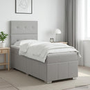 vidaXL LED Boxspring Ágy Mattal Világosszürke 90 x 190 cm Szövet