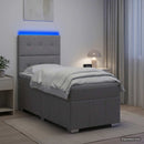vidaXL LED Boxspring Ágy Mattal Világosszürke 90 x 190 cm Szövet