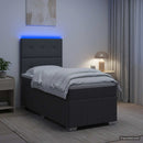 vidaXL LED Boxspring Ágy Mattal Sötétszürke 90 x 190 cm Szövet