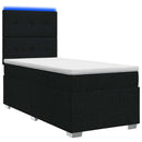 vidaXL LED Boxspring Ágy Mattal fejtámlával Fekete 80 x 200 cm Szövet