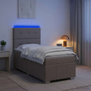 vidaXL LED Boxspring Ágy Mattal Tópszínű 100 x 200 cm Szövet