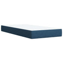 vidaXL LED Boxspring Ágy Mattal LED szalagokkal Kék 80 x 200 cm Szövet