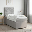vidaXL LED Boxspring Ágy Mattal Világosszürke 100 x 200 cm Szövet