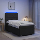 vidaXL LED Boxspring Ágy Mattal fejtámlával Fekete 80 x 200 cm Szövet