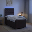 vidaXL LED Boxspring Ágy Mattal Sötét Barna 100 x 200 cm Szövet