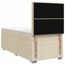 vidaXL LED Boxspring Ágy Mattal Krémszínű 80 x 200 cm Szövet