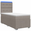 vidaXL LED Boxspring Ágy Mattal Tópszínű 100 x 200 cm Szövet