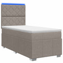 vidaXL LED Boxspring Ágy Mattal Tópszínű 100 x 200 cm Szövet