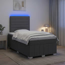 vidaXL LED Boxspring Ágy Mattal Sötétszürke 120 x 190 cm Szövet