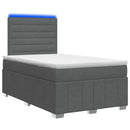 vidaXL LED Boxspring Ágy Mattal Sötétszürke 120 x 190 cm Szövet