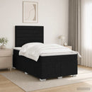 vidaXL LED Boxspring Ágy Mattal fejtámlával Fekete 120 x 190 cm Szövet