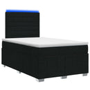 vidaXL LED Boxspring Ágy Mattal fejtámlával Fekete 120 x 190 cm Szövet