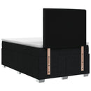 vidaXL LED Boxspring Ágy Mattal fejtámlával Fekete 120 x 190 cm Szövet