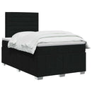 vidaXL LED Boxspring Ágy Mattal fejtámlával Fekete 120 x 190 cm Szövet