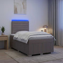 vidaXL LED Boxspring Ágy Mattal Tópszínű 120 x 200 cm Szövet