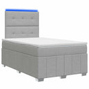 vidaXL LED Boxspring Ágy Mattal Világosszürke 120 x 190 cm Szövet