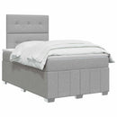 vidaXL LED Boxspring Ágy Mattal Világosszürke 120 x 190 cm Szövet
