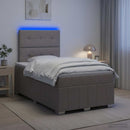 vidaXL LED Boxspring Ágy Mattal Tópszínű 120 x 190 cm Szövet