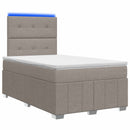 vidaXL LED Boxspring Ágy Mattal Tópszínű 120 x 190 cm Szövet