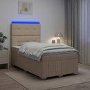 vidaXL LED Boxspring Ágy Mattal Krémszínű 120 x 200 cm Szövet