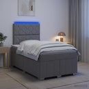 vidaXL LED Boxspring Ágy Mattal Világosszürke 120 x 190 cm Szövet