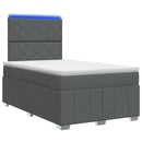 vidaXL LED Boxspring Ágy Mattal Sötétszürke 120 x 190 cm Szövet