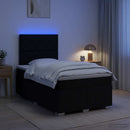 vidaXL LED Boxspring Ágy Mattal fejtámlával Fekete 120 x 190 cm Szövet
