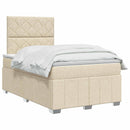vidaXL LED Boxspring Ágy Mattal Krémszínű 120 x 190 cm Szövet