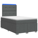 vidaXL LED Boxspring Ágy Mattal Sötétszürke 120 x 200 cm Szövet