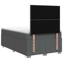 vidaXL LED Boxspring Ágy Mattal Sötétszürke 120 x 200 cm Szövet