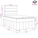 vidaXL LED Boxspring Ágy Mattal fejtámlával Kék 120 x 200 cm Szövet
