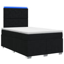 vidaXL LED Boxspring Ágy Mattal fejtámlával Fekete 120 x 200 cm Szövet